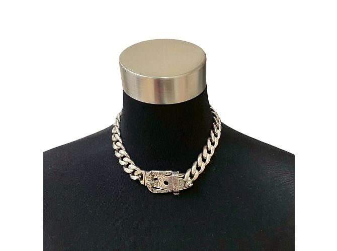 Colar de corrente com cabeça de gato arabesco GUCCI Prata - vista 2