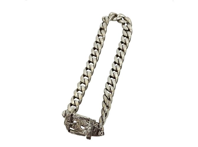 Colar de corrente com cabeça de gato arabesco GUCCI Prata - vista 6