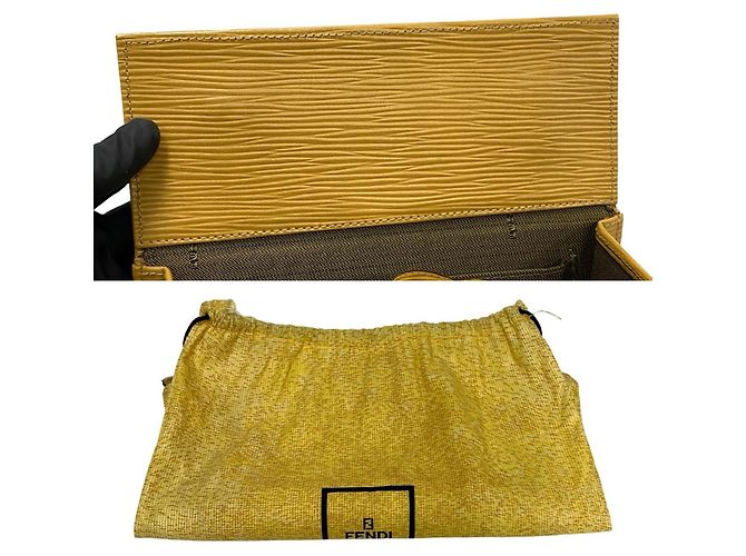 Mini borsa a mano in pelle Epi beige Fendi - vista 9