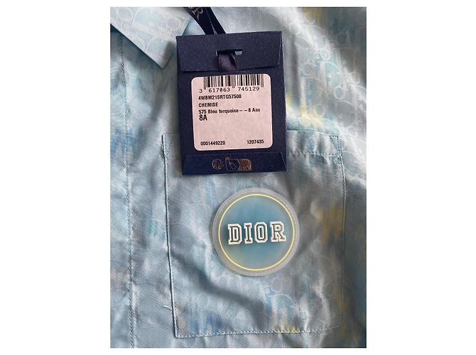 T-shirt Baby Dior Monogramme Turquoise - vue 7