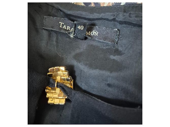 Tara Jarmon fließendes schwarzes Kleid mit langen Ärmeln Größe 40 L - Ansicht 5