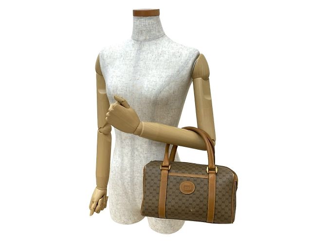 Bolsa de couro com logo GG micro antigo da Gucci Marrom - vista 2