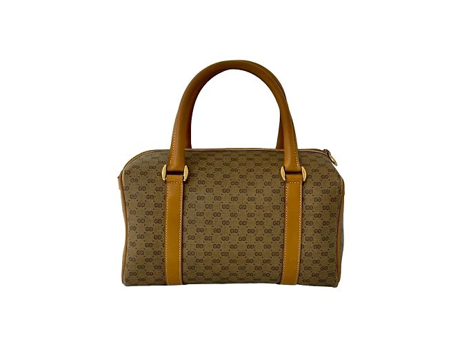 Bolsa de couro com logo GG micro antigo da Gucci Marrom - vista 3