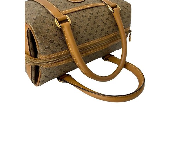 Bolsa de couro com logo GG micro antigo da Gucci Marrom - vista 4