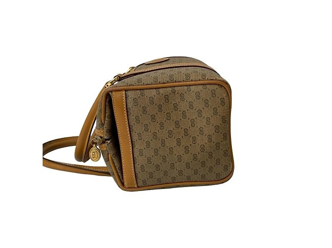 Bolsa de couro com logo GG micro antigo da Gucci Marrom - vista 5
