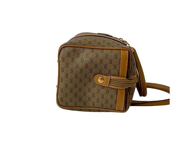 Bolsa de couro com logo GG micro antigo da Gucci Marrom - vista 6