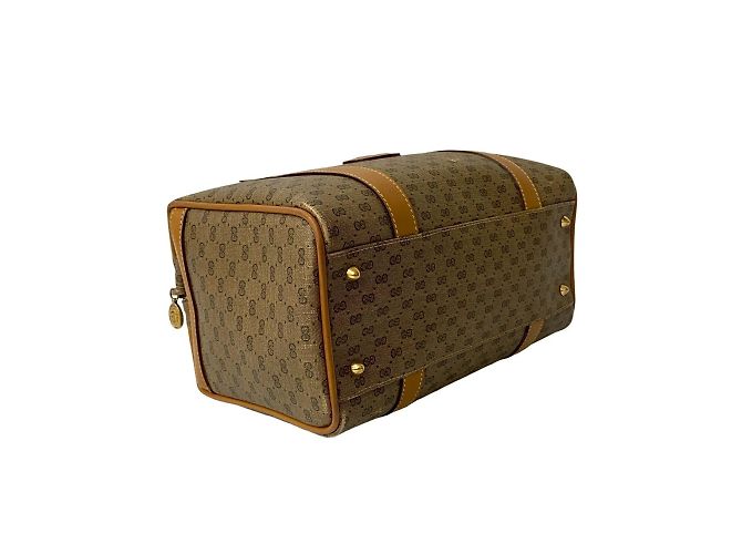 Bolsa de couro com logo GG micro antigo da Gucci Marrom - vista 7
