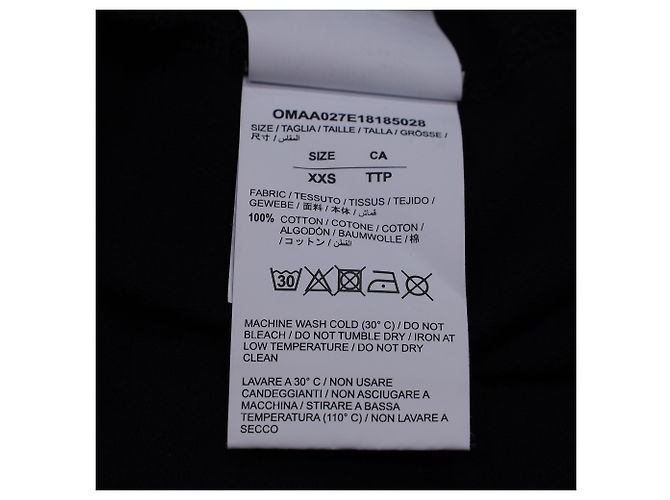 Off White Camiseta de algodón negro con flechas impresas Off-White Tape - vista 6