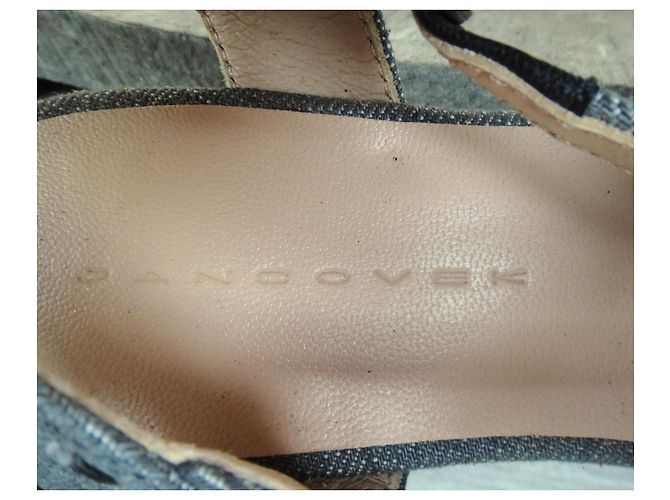 Autre Marque Sandali Jancovek Blu in Pelle e Denim - vista 4