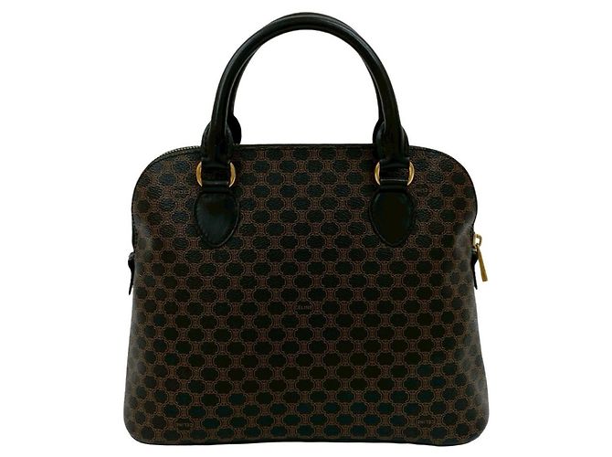 Céline CELINE Macadam Blason Triomphe Lederhandtasche Braun Schwarz - Ansicht 3