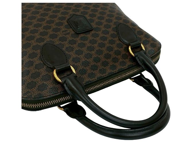 Céline CELINE Macadam Blason Triomphe Lederhandtasche Braun Schwarz - Ansicht 4