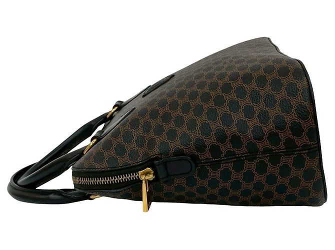 Céline CELINE Macadam Blason Triomphe Lederhandtasche Braun Schwarz - Ansicht 5