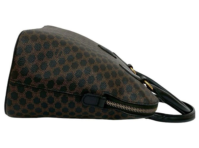 Céline CELINE Macadam Blason Triomphe Lederhandtasche Braun Schwarz - Ansicht 6