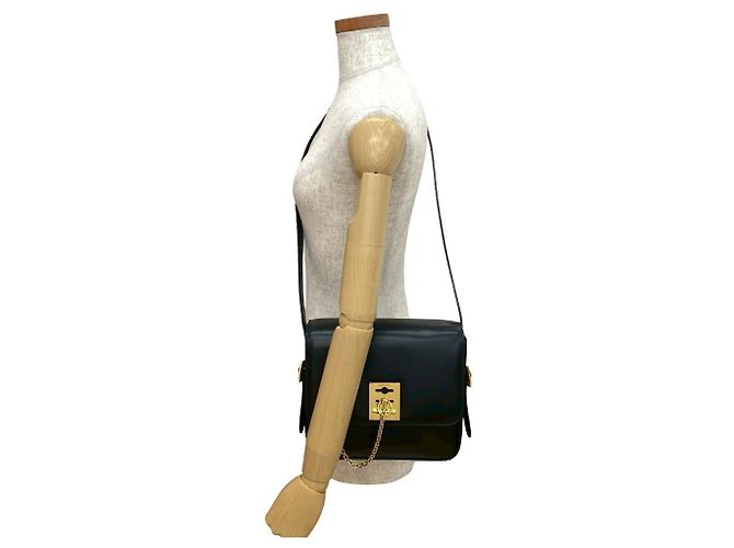 Céline Borsa a spalla in pelle di vitello nera Celine Nero - vista 2