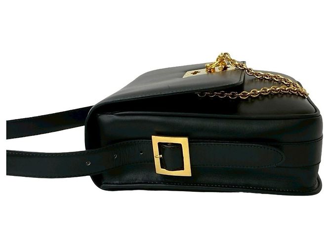 Céline Borsa a spalla in pelle di vitello nera Celine Nero - vista 5