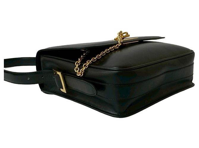 Céline Borsa a spalla in pelle di vitello nera Celine Nero - vista 7