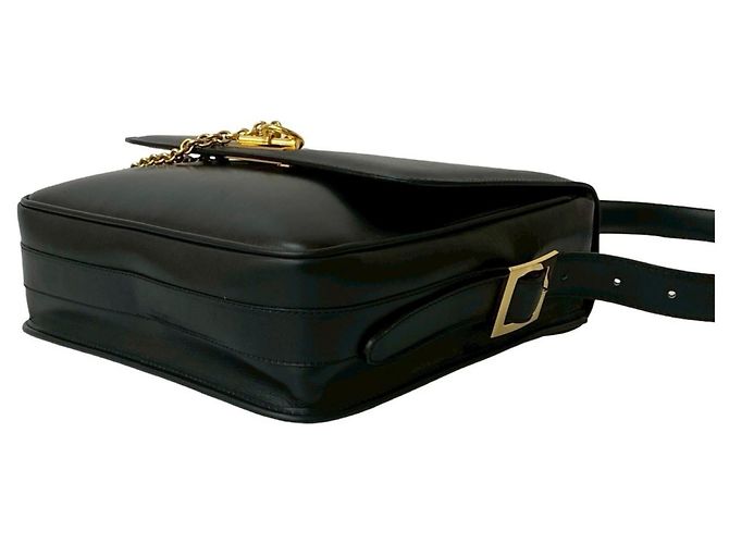 Céline Borsa a spalla in pelle di vitello nera Celine Nero - vista 8