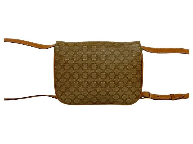 Céline Borsa a spalla mini in pelle Blason Triomphe di Celine Marrone - vista 3