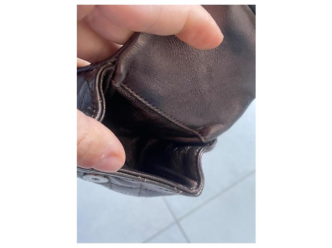 Mademoiselle Pochette Chanel Mini 2.55 en cuir bronze - vue 10