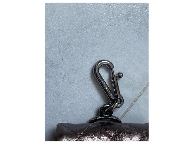 Mademoiselle Pochette Chanel Mini 2.55 en cuir bronze - vue 3