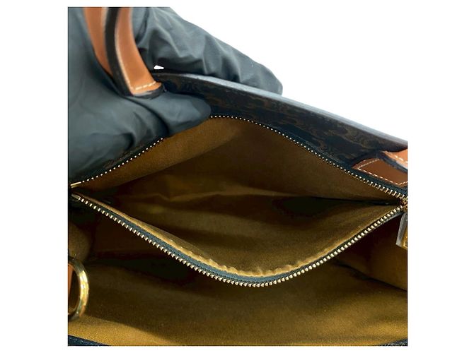 Céline BOLSA PEQUENA CABAS VERTICAL TRIOMPHE CELINE Marrom Preto - vista 10