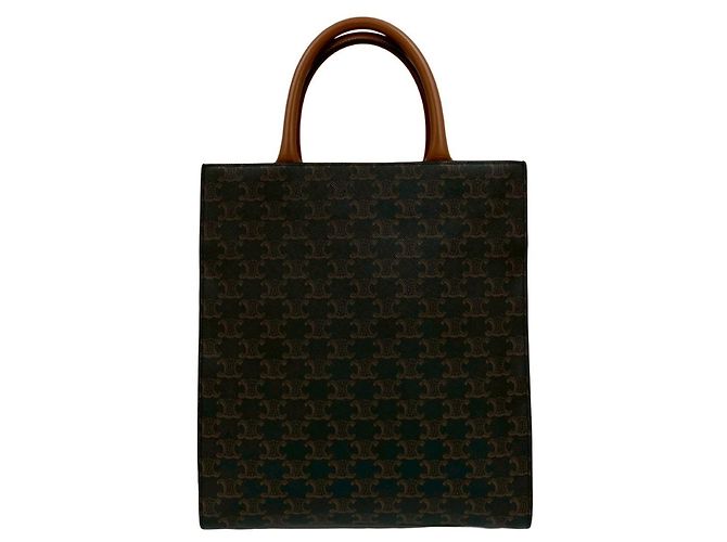 Céline BOLSA PEQUENA CABAS VERTICAL TRIOMPHE CELINE Marrom Preto - vista 3