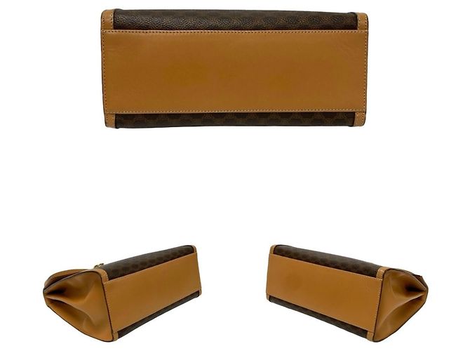Céline Borsa a mano Celine Macadam Blason Triomphe Marrone Beige - vista 6