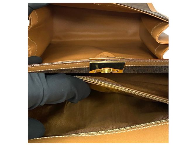 Céline Borsa a mano Celine Macadam Blason Triomphe Marrone Beige - vista 9