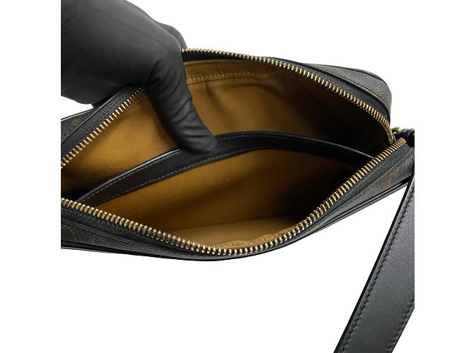 Céline Borsa a spalla mini in pelle Celine Triomphe Medium Marrone Nero - vista 9