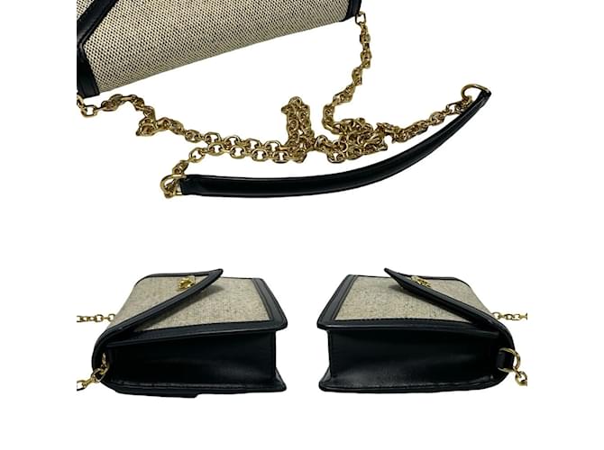 Céline Borsa a Spalla Triomphe Chain di CELINE Nero Crudo - vista 5