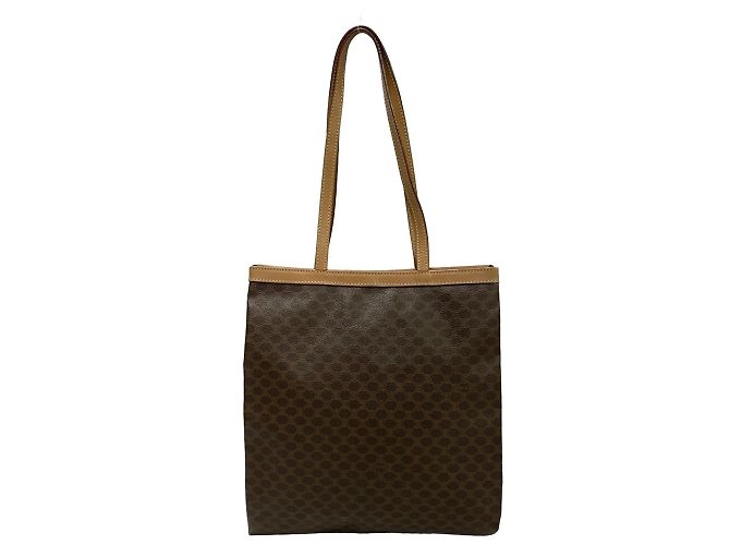 Céline Celine Macadam Blason Triomphe Leder Tote Bag Braun Beige - Ansicht 4