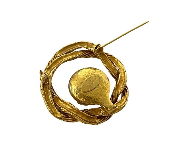 Spilla in perla finta placcata oro con motivo Coco Mark di Chanel Bianco D'oro - vista 2