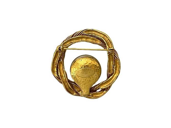 Spilla in perla finta placcata oro con motivo Coco Mark di Chanel Bianco D'oro - vista 4