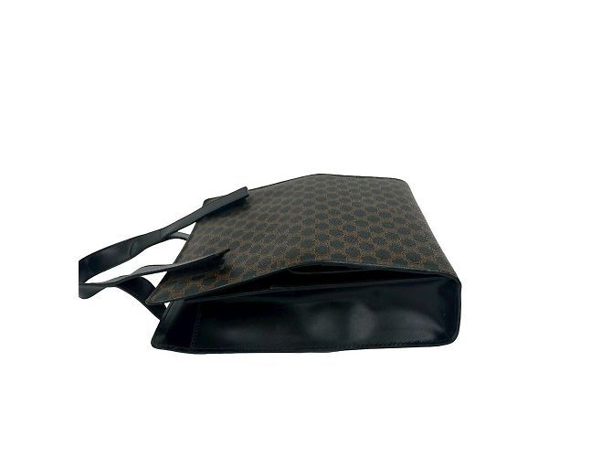Céline Lederhandtasche mit Macadam Blason Muster CELINE / Mini Tote Bag Braun Schwarz - Ansicht 4
