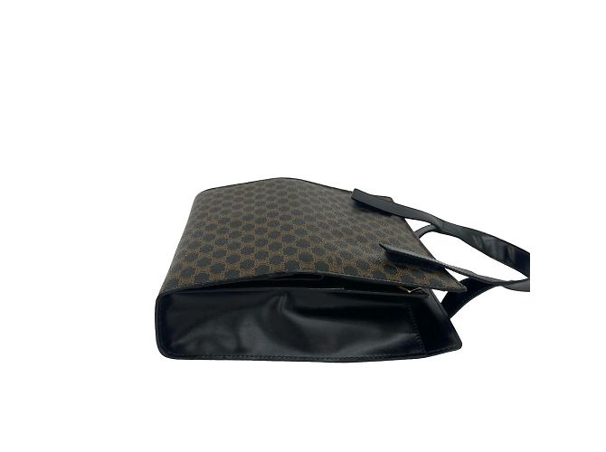 Céline Lederhandtasche mit Macadam Blason Muster CELINE / Mini Tote Bag Braun Schwarz - Ansicht 5