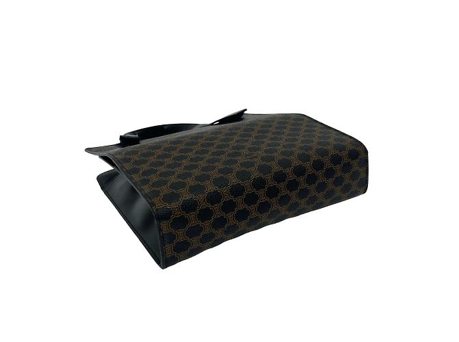 Céline Lederhandtasche mit Macadam Blason Muster CELINE / Mini Tote Bag Braun Schwarz - Ansicht 6