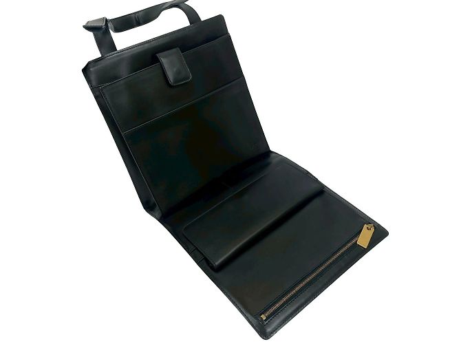 Céline Lederhandtasche mit Macadam Blason Muster CELINE / Mini Tote Bag Braun Schwarz - Ansicht 8