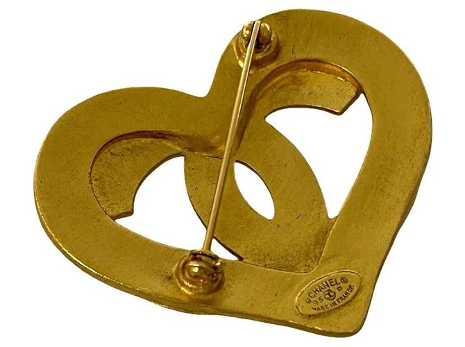 Spilla placcata in oro con motivo a cuore Coco Mark di Chanel D'oro - vista 2