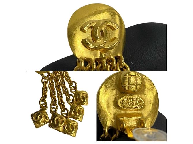 Gold Clip Ohrringe mit Coco Mark Motiv 96P von Chanel Golden - Ansicht 2