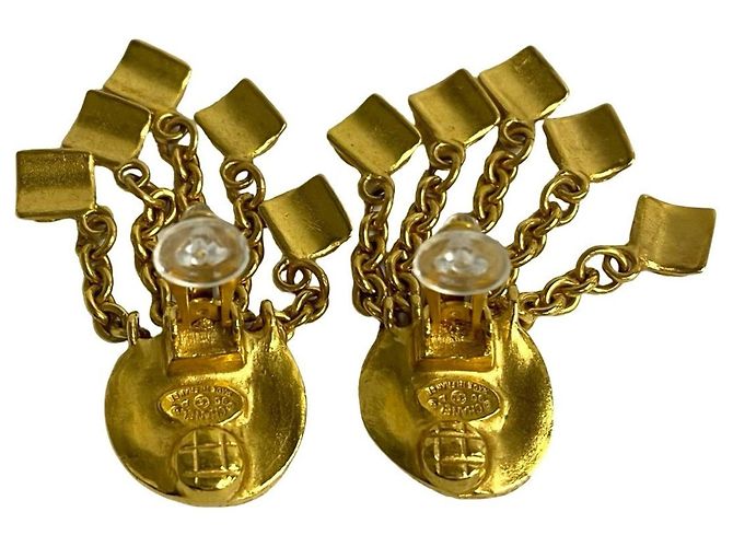 Gold Clip Ohrringe mit Coco Mark Motiv 96P von Chanel Golden - Ansicht 3