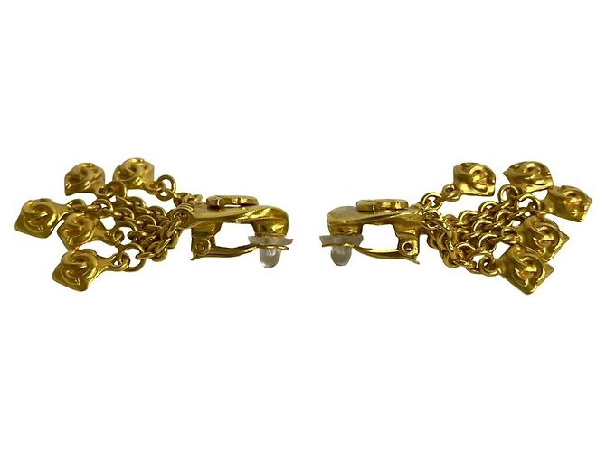 Gold Clip Ohrringe mit Coco Mark Motiv 96P von Chanel Golden - Ansicht 4