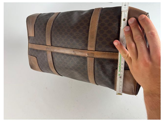 Céline Borsa da viaggio vintage Celine Paris Monogram Triomphe marrone - vista 13