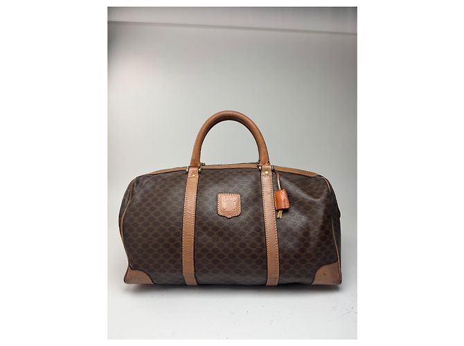 Céline Borsa da viaggio vintage Celine Paris Monogram Triomphe marrone - vista 14