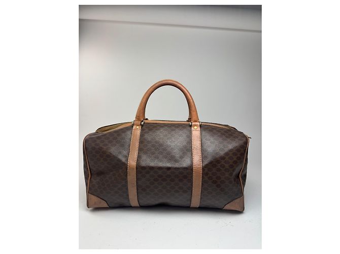 Céline Borsa da viaggio vintage Celine Paris Monogram Triomphe marrone - vista 15
