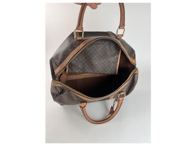 Céline Borsa da viaggio vintage Celine Paris Monogram Triomphe marrone - vista 3