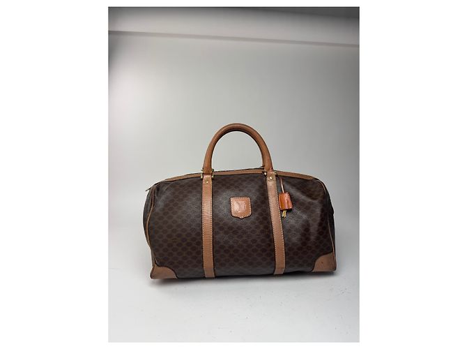 Céline Borsa da viaggio vintage Celine Paris Monogram Triomphe marrone - vista 4