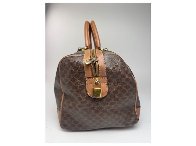 Céline Borsa da viaggio vintage Celine Paris Monogram Triomphe marrone - vista 5