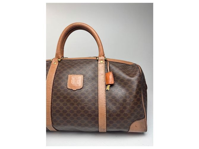Céline Borsa da viaggio vintage Celine Paris Monogram Triomphe marrone - vista 7