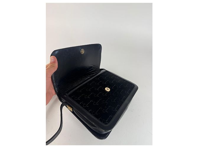 Vintage Givenchy Woll-Leder Monogramm Tasche schwarz braun - Ansicht 9