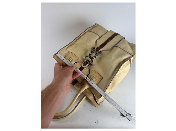 Chloé Vintage Chloe Leder Tasche beige und braun - Ansicht 10